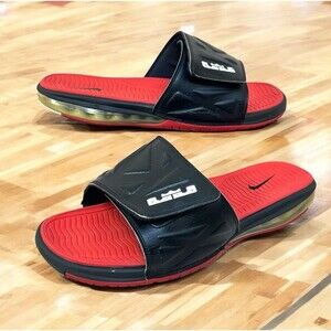 Nike Air Max Lebron 2 Slide Elite Mens Size 11-12? Sandals Red/Black * READ *